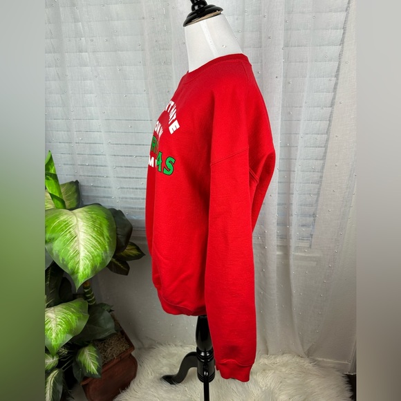 Vintage Retro 90s Don't Hate on My Christmas Music Oversized Sweatshirt Large - Picture 3 of 6